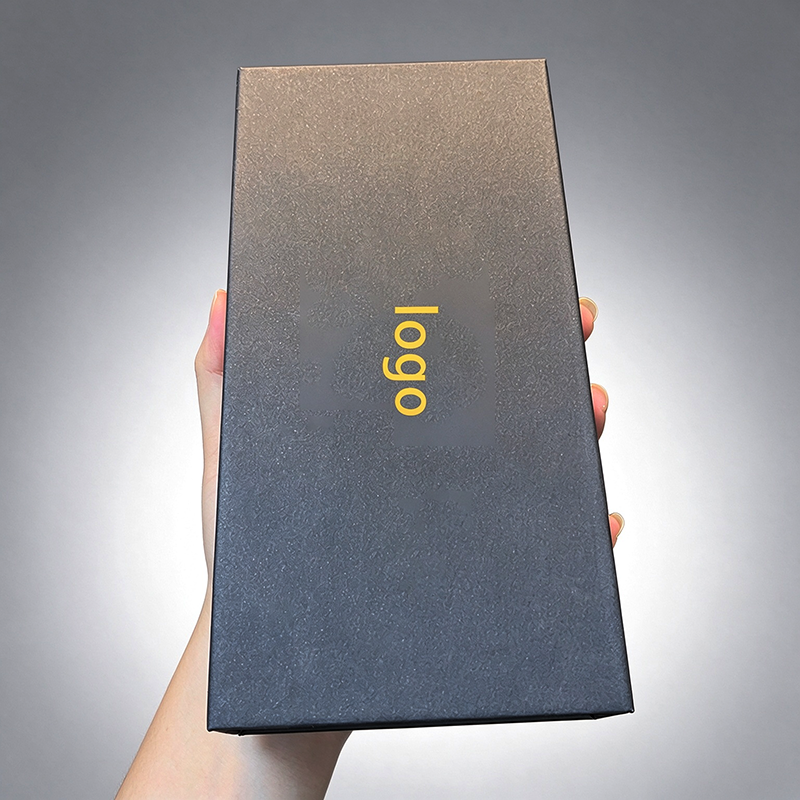 Custom Logo Black Rigid Flip Essential Oil Gift Box, 5 Bottles Foam Insert Packaging Box, Customizable Aromatherapy Paper Box Wholesale