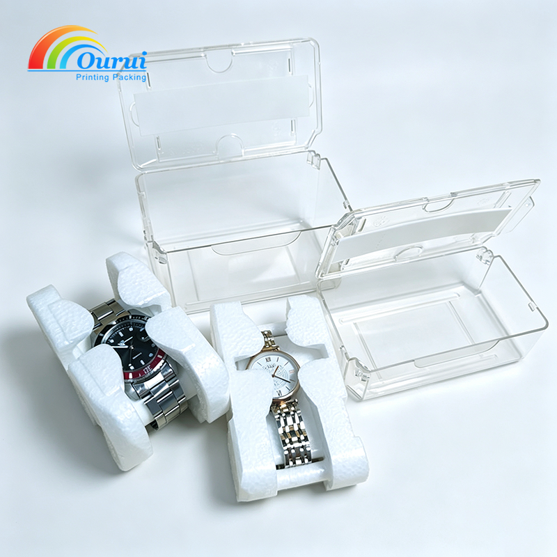 Clear Acrylic Watch Transport Box with Custom EPE Foam Insert