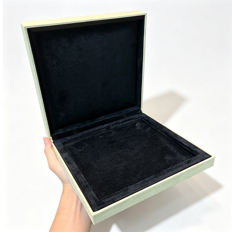 Luxury Green Microfiber Jewelry Gift Box Set, Ring Necklace Bracelet Storage Case