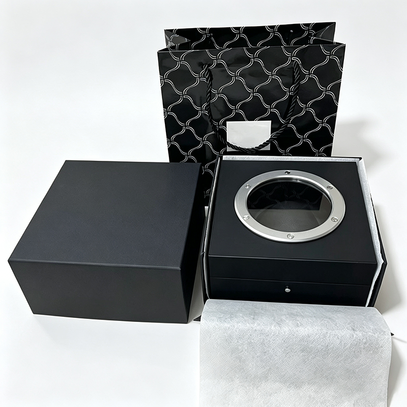 Matte Black Watch Gift Box with Acrylic Viewing Window
