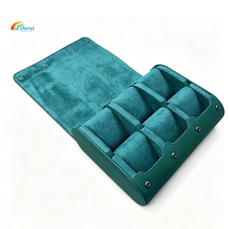Luxury genuine leather watch roll box (3-6 pieces) travel storage box, made of genuine leather, can also be used as a display box.