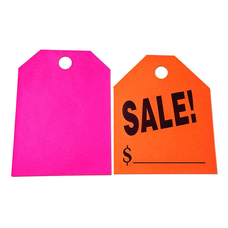 Car Mirror Hang Tags Jumbo Fluorescent 50 per Pack Sale, Fluorescent Orange