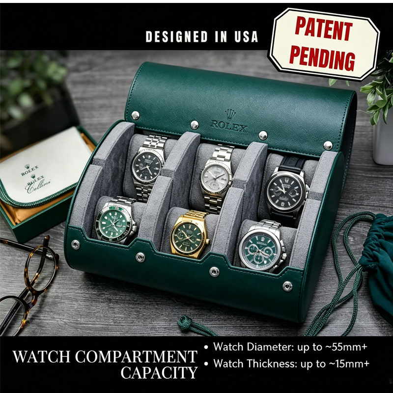luxury genuine leather watch roll box 3 6 pieces travel storage box made of genuine leather can also be used as a display box-2
