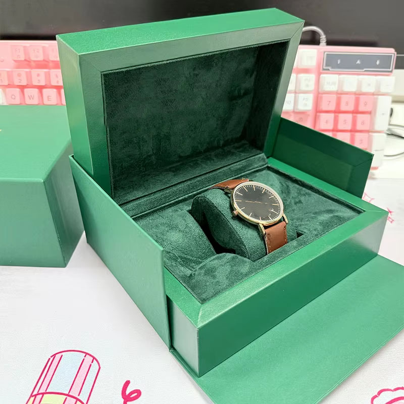 Luxury Green Watch Box, Premium Suede Lining Storage Case for Rolex & Other Watches