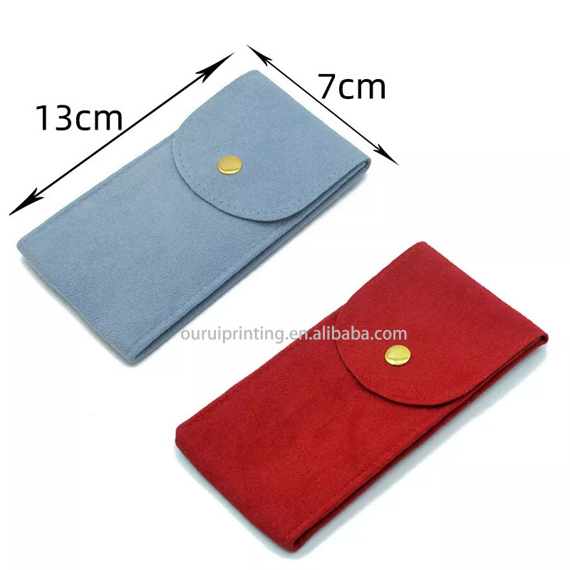 Size view of microfiber suede watch travel pouch, about 13cm x 7cm(bae1ef470c).png