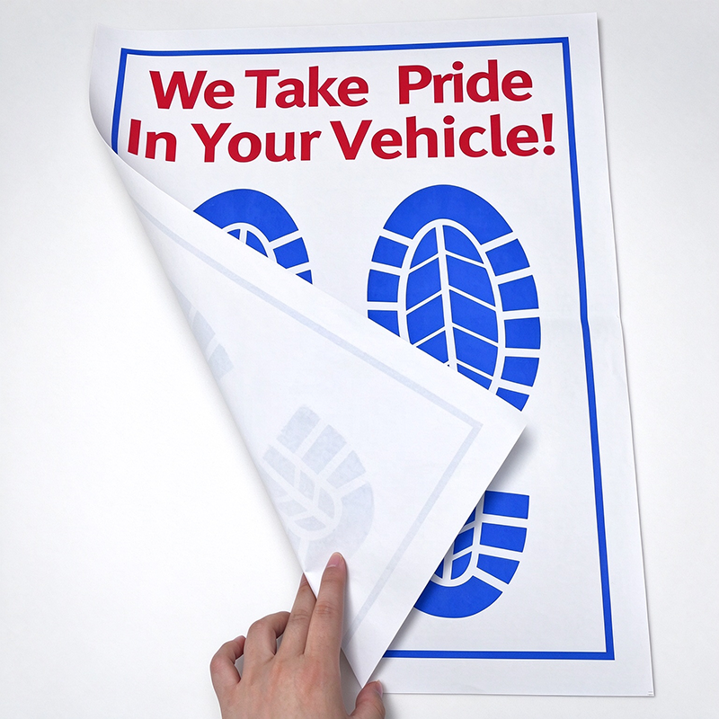 80gsm Disposable Car Floor Mat Paper, Non‑Waterproof Custom Printed Auto Service Foot Paper for Repair Shop & Car Dealership Wholesale