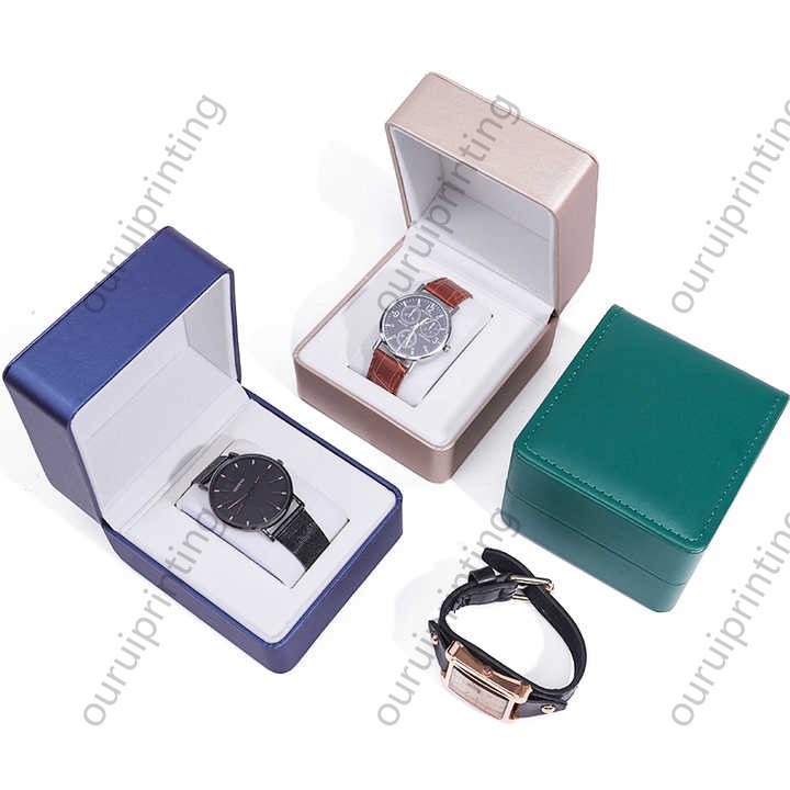 Wholesale Square Watch Packaging Box Multi Color PU Leather Watch Display Box For Watch Brand Retail Packaging