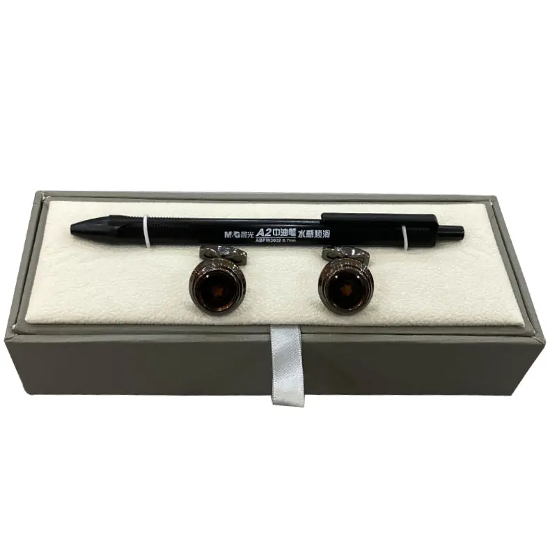 PU Leather Pen and Cufflinks Rigid Storage Box, Custom Business Accessory Case