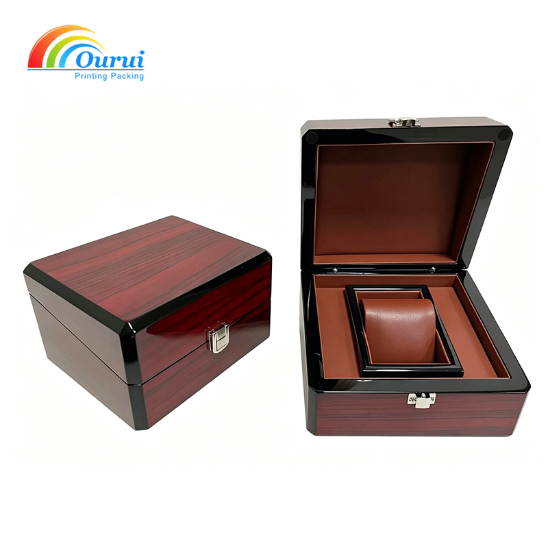 Wooden Watch Box in Reddish-Brown | Custom Logo Wholesale