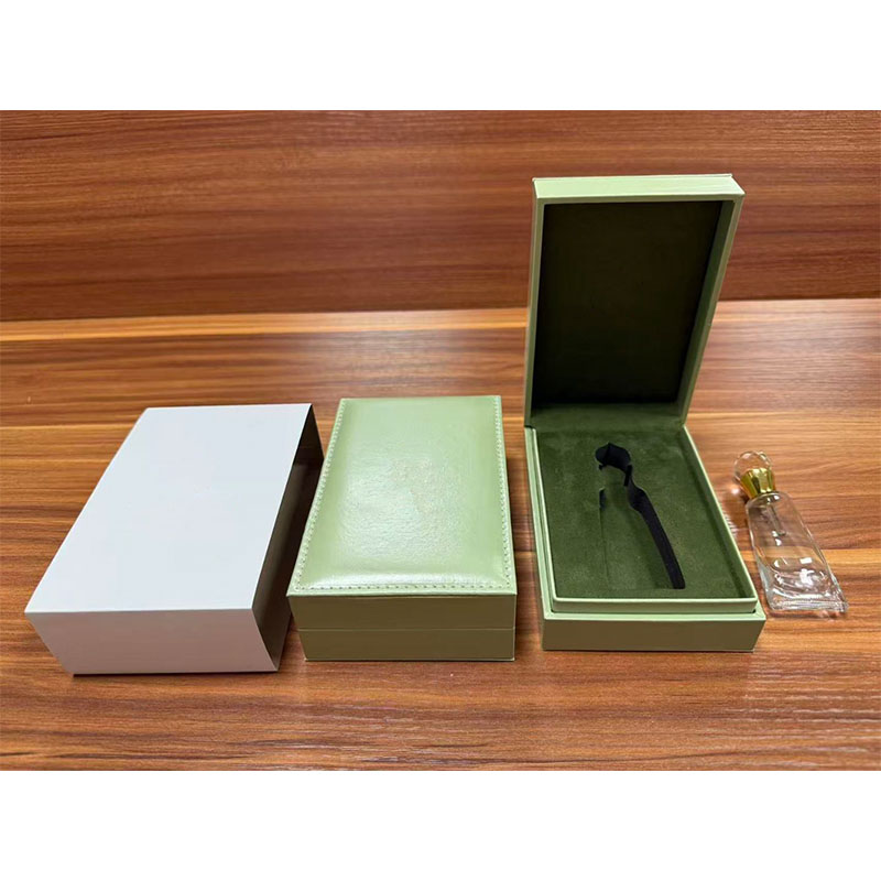 Elegant Perfume Gift Box, Stylish Green Perfume Packaging Box with Soft Velvet Lining