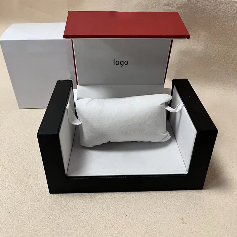 Luxury Double Door Watch Box Custom Logo PU Leather Single Wristwatch Storage Case White Velvet Pillow Interior Watch Gift Packaging Box