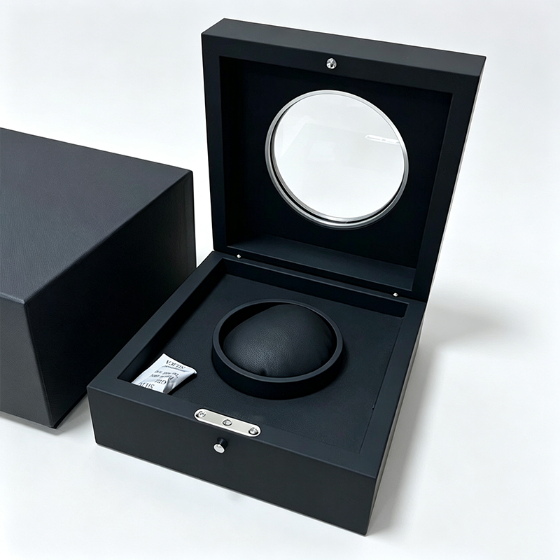 Matte Black Watch Gift Box with Acrylic Viewing Window