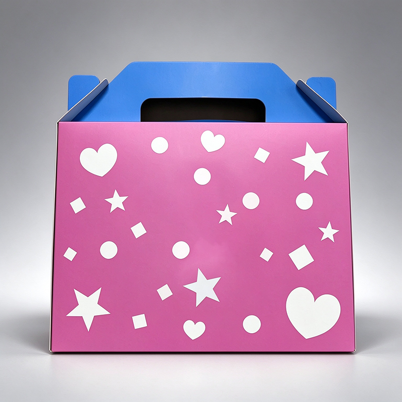 Custom Printed Gable Cookie Box With Clear PVC Window, Handle Treat Bakery Gift Box, Custom Size & Logo, MOQ 500