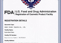 FDA Cosmetic Certificate