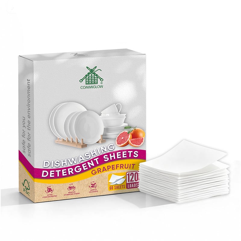Wholesale Bulk Plastic-free Dishwasher Detergent Cleaning Sheet Effective Family Kitchen Dish Washing Tablets