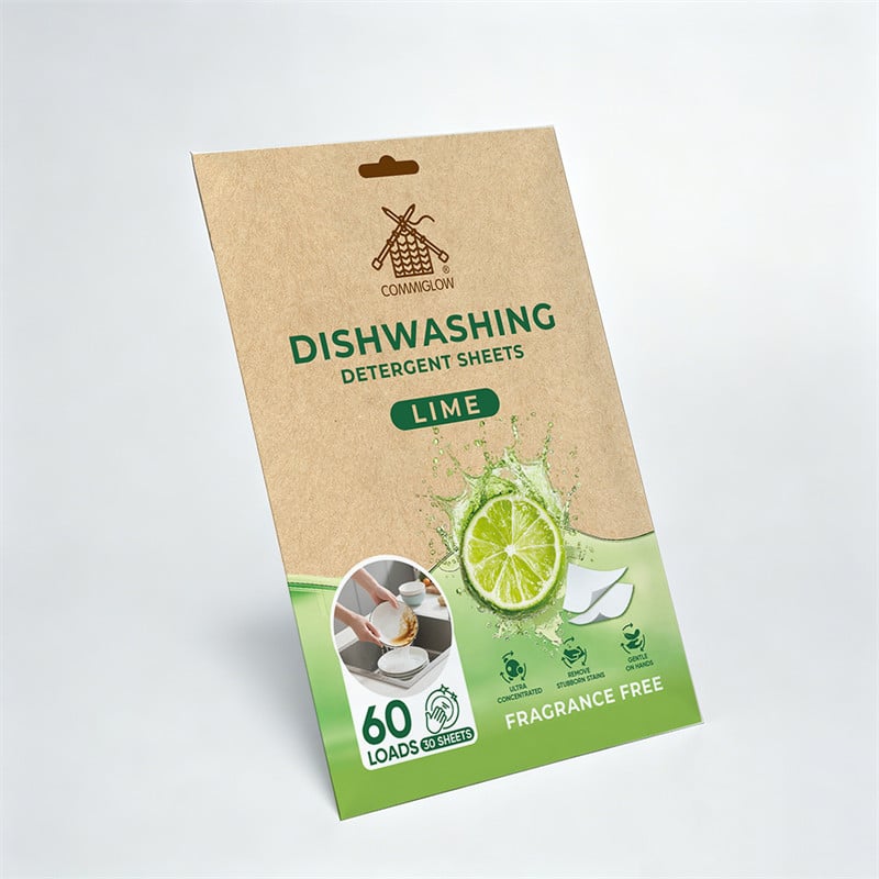 Powerful Grease Removal Concentrated Automatic Kitchen Dishwasher Detergent Sheets