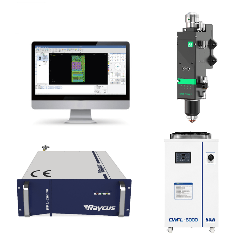 4 In1 Laser Cutting Set for DIY 6KW Fiber Laser Cutting Machine