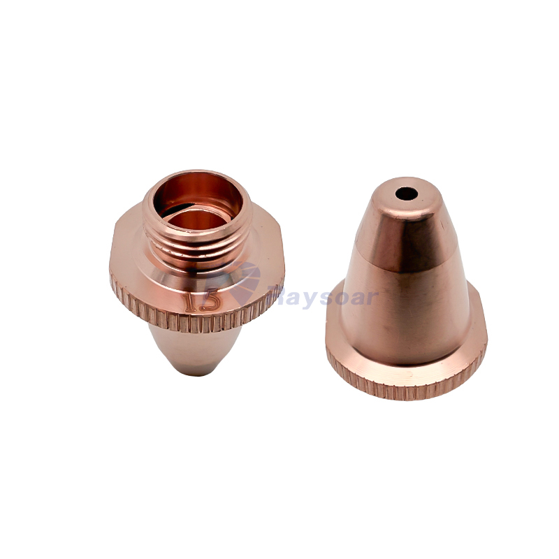 Nozzle Laser Pemotong Lapisan Ganda Raysoar D14 H19 M8mm untuk Kepala Pemotong Laser bodor