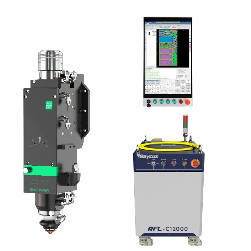 Laser Cutting Set BS12K-CAT/BS20K-CAT Cutting Head XC3000PLUS Raycus Laser Source 12/20KW Fiber Laser Parts