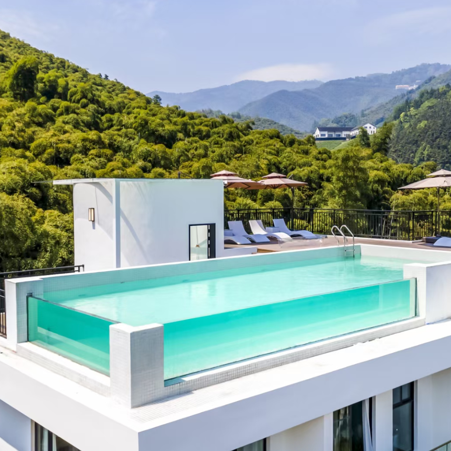 Lucite outdoor 120mm one time casting curve clear acrylic sheet swimming pool