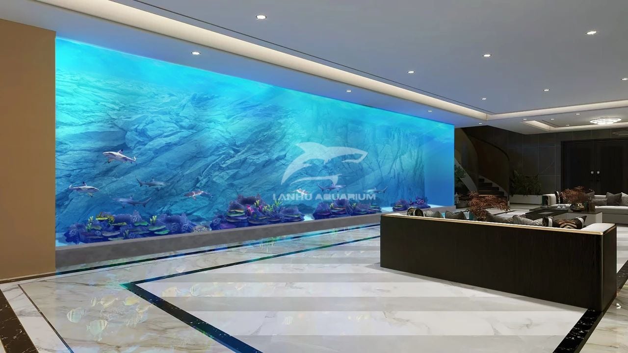 [Shanghai Lanhu Aquarium Engineering Project] Symbiosis of ocean and space, Shenzhen Mangrove Bay 15-meter super-long sea tank ingenious project.
