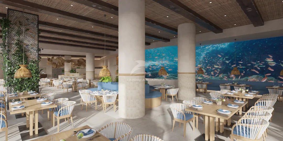 [Lanhu Aquarium Engineering Project ] Acrylic industry meticulously and in-depth research, projects going abroad help overseas restaurants empower ocean-themed ecosystems. 