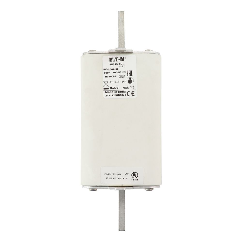 PV-500A-3L 500A 1000 VDC 3L Photovoltaic Fuse