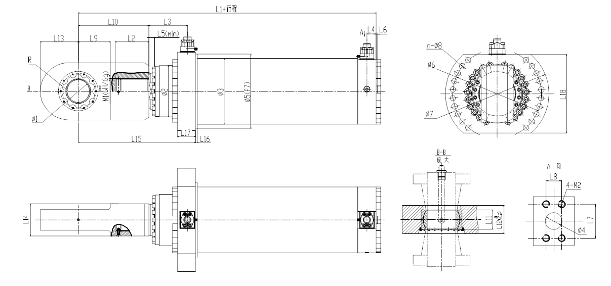 UYφ450-1000 series 25Mpa  metallurgical and heavy duty machinery hydraulic cylinder manufacture