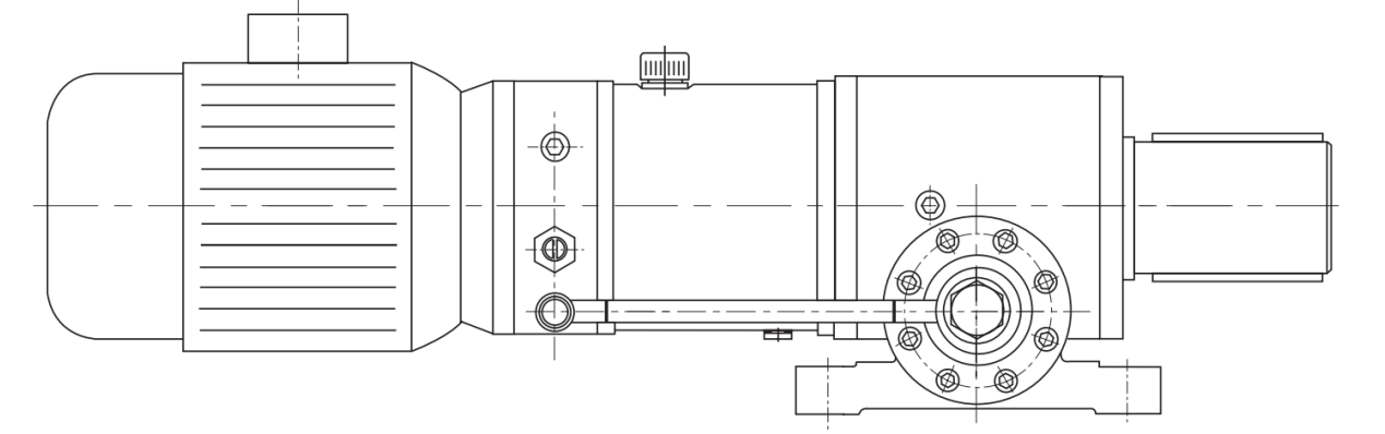 Gear and rack swing hydraulic cylinder details