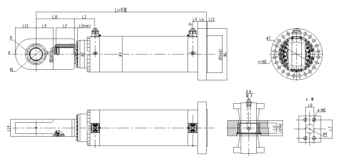 UYφ450-1000 series 25Mpa  metallurgical and heavy duty machinery hydraulic cylinder manufacture