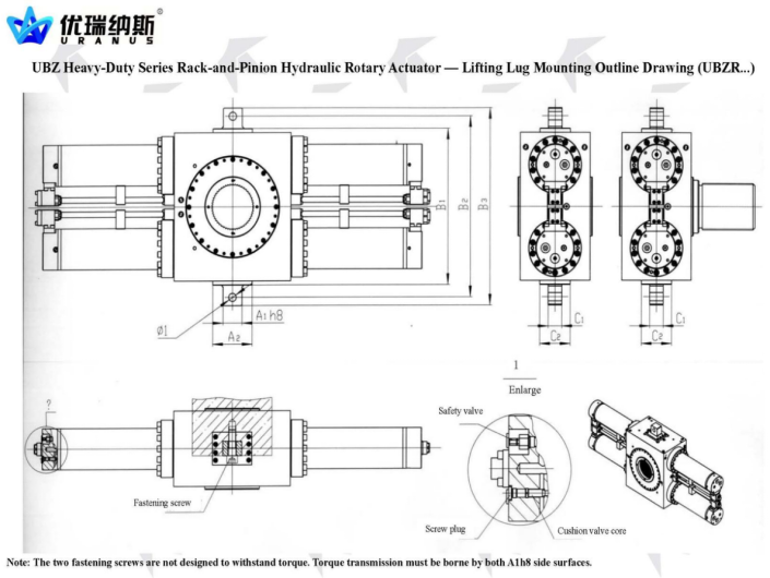 UB Heavy-Duty Gear-Rack Oscillating Hydraulic Cylinder (UBZ) supplier