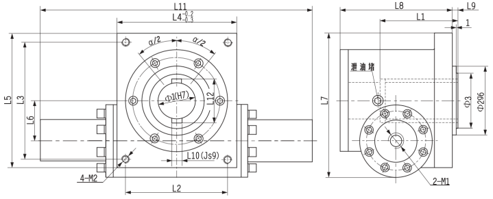 Gear and rack swing hydraulic cylinder manufacture