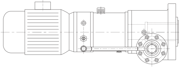 Gear and rack swing hydraulic cylinder details