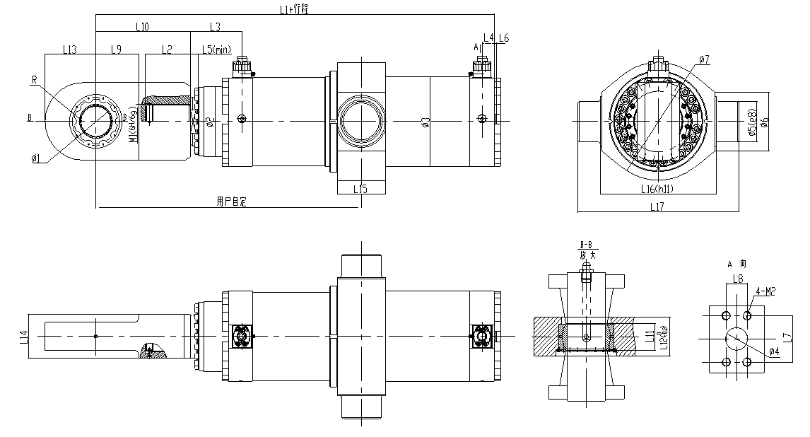 UYφ450-1000 series 25Mpa  metallurgical and heavy duty machinery hydraulic cylinder factory
