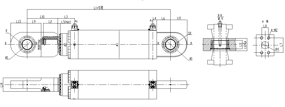 UYφ450-1000 series 25Mpa  metallurgical and heavy duty machinery hydraulic cylinder factory
