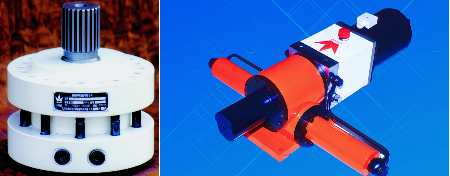 Gear and rack swing hydraulic cylinder manufacture