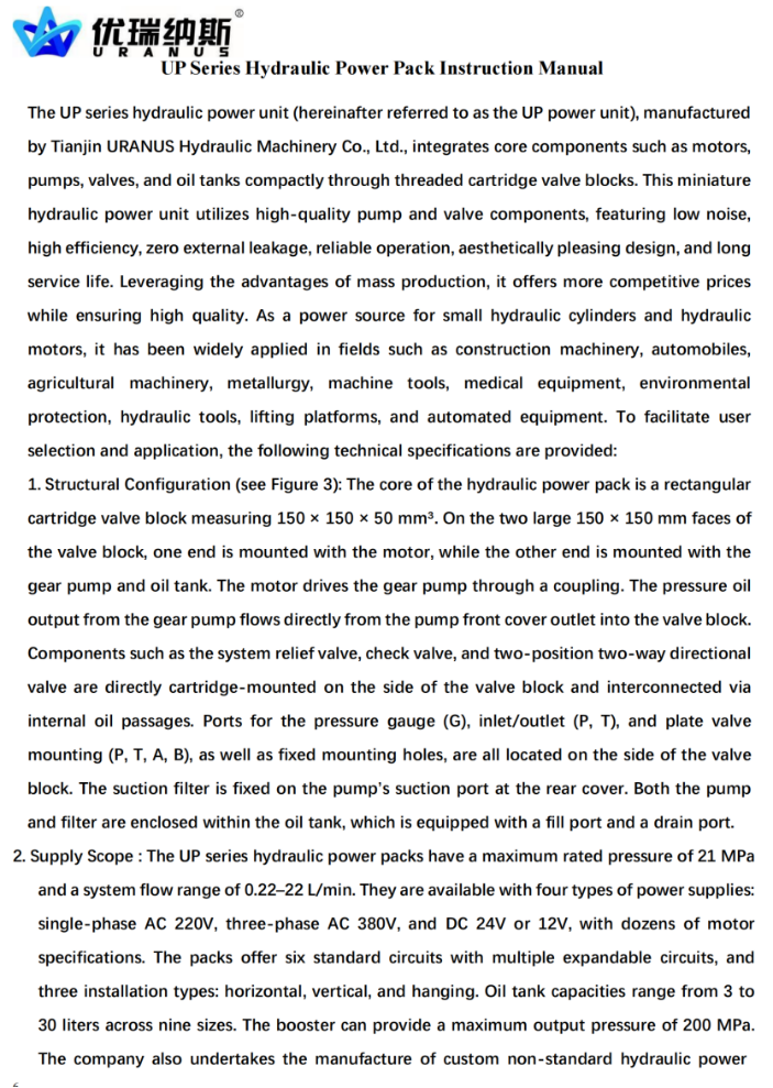 Hydraulic Power Pack details