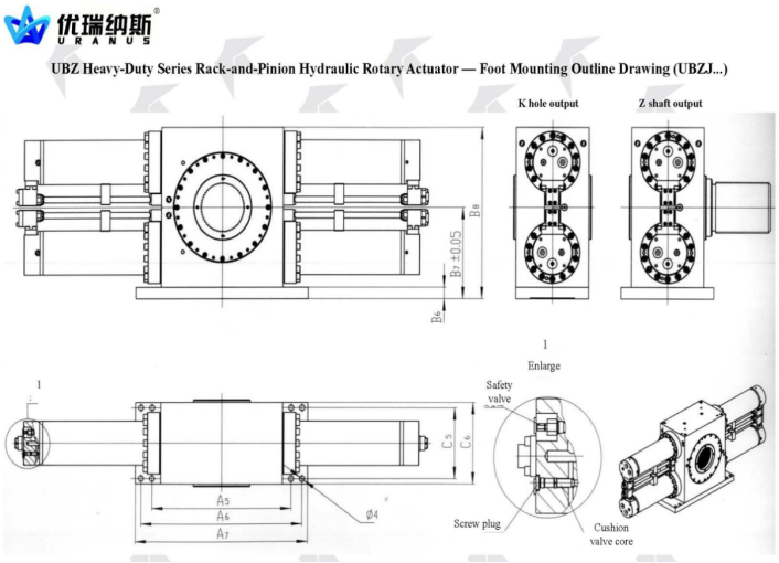UB Heavy-Duty Gear-Rack Oscillating Hydraulic Cylinder (UBZ) factory