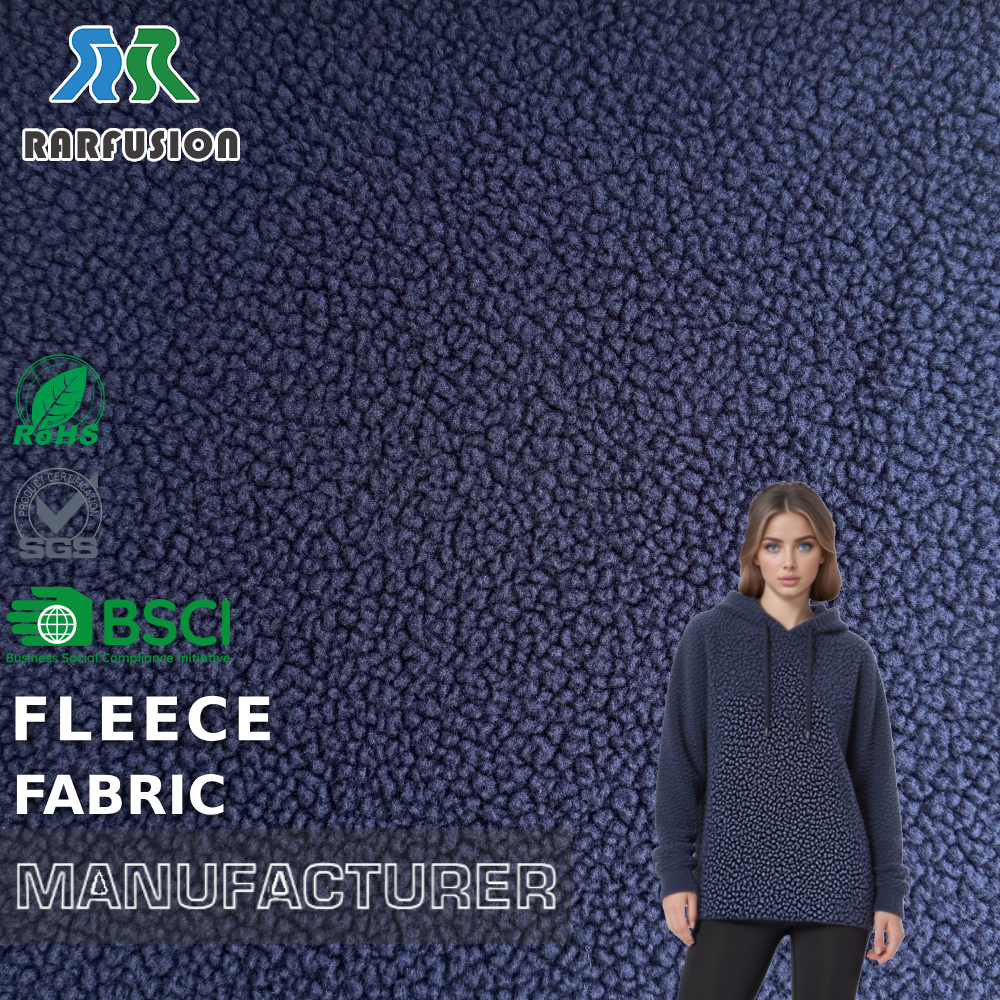 Single-Sided 100% Polyester Curly Sherpa Fleece Fabric for Jackets Pajamas Throws