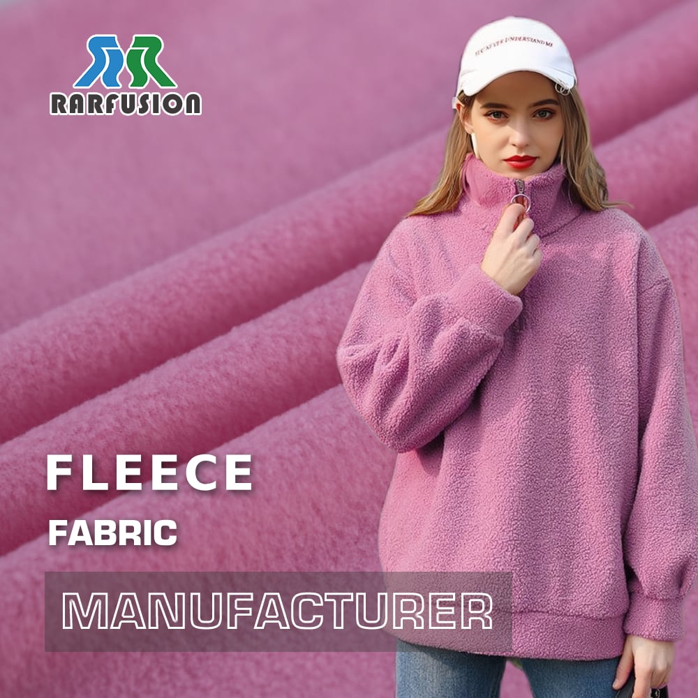 Semi-Dull Single Sided Brushed Dyed Polar Fleece Fabric
