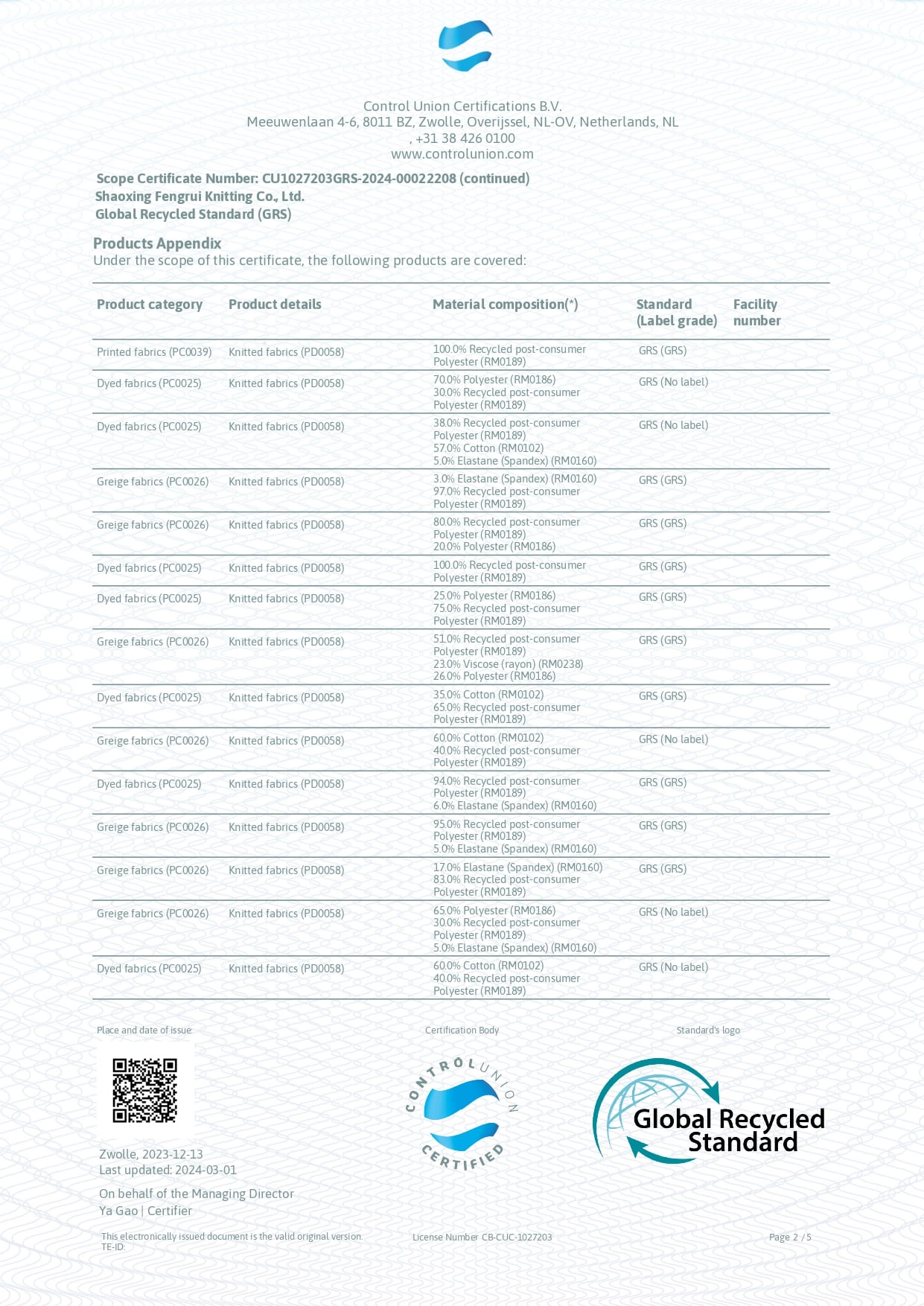 certification