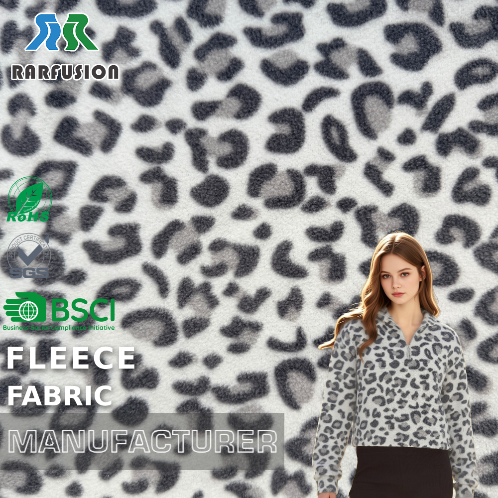 Cijena jeftina Anti-pilula Leopard Printl Polarno volno tkanina za hoodies aktivne odjeće odjeće