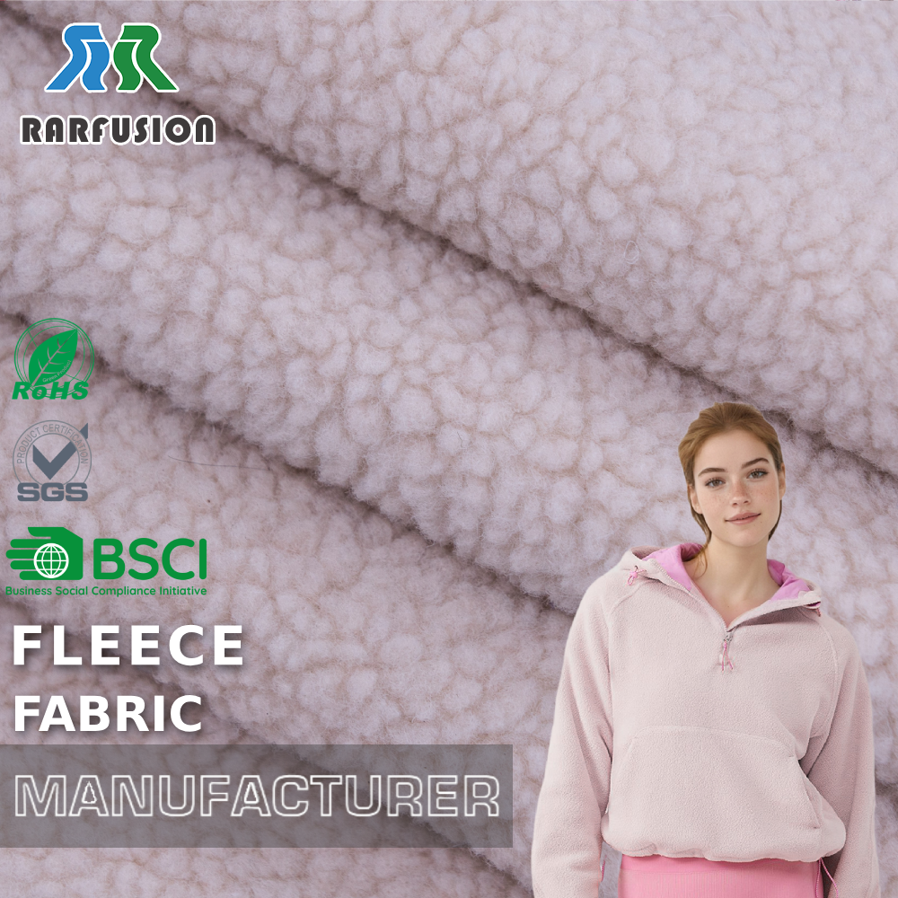 Single-Side Solid Color Imitation Lamb Wool Fleece Fabric for Pajamas & Blankets