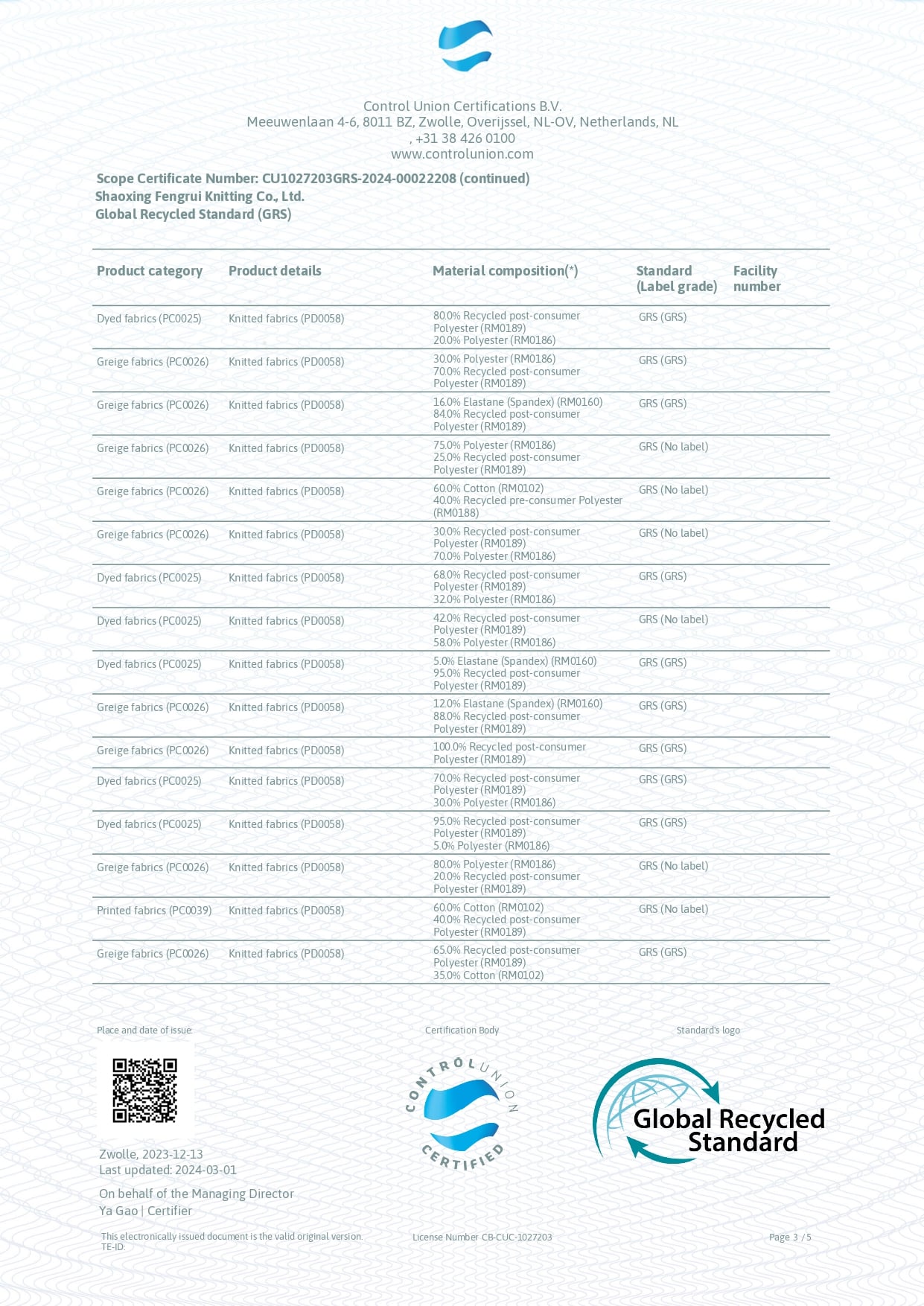 certification