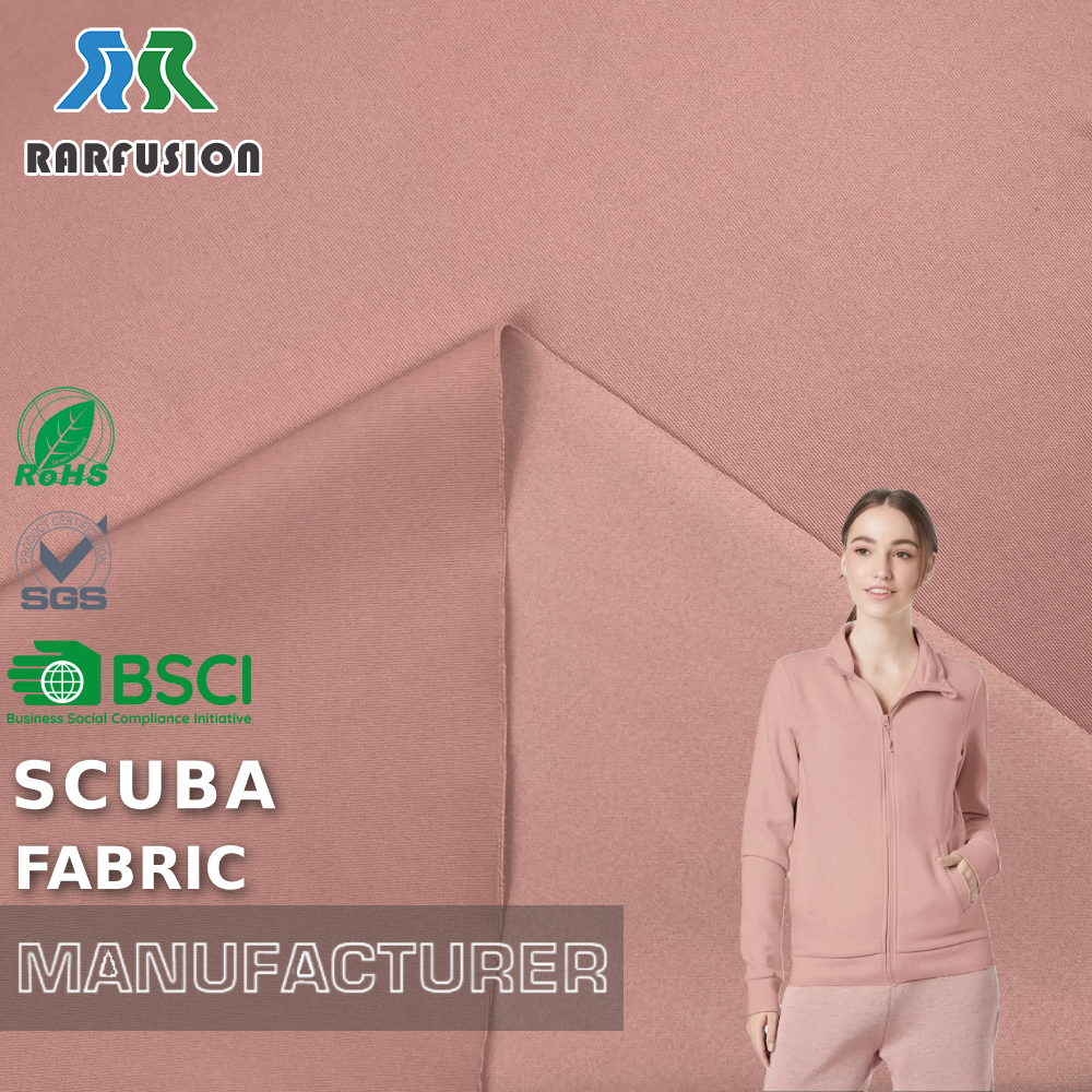 Smooth, Stretchy Dusty Pink Cotton-Like Low-Elastic Scuba Air Layer Fabric for Activewea
