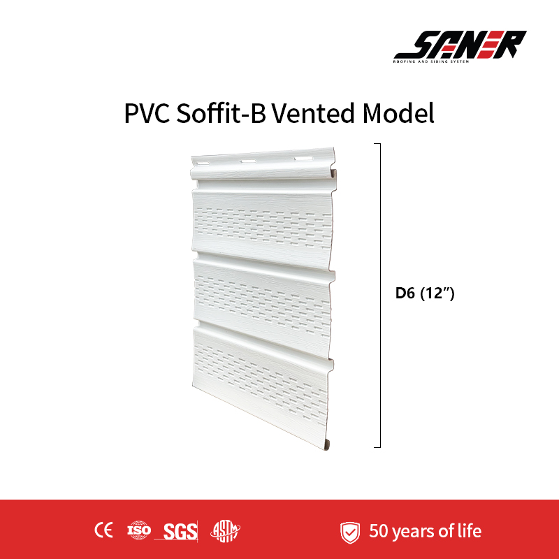 D6 PVC Soffit-B Vented Panel – 12" Ventilated Exterior Soffit