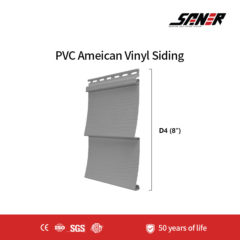 8-inch PVC American-Style Vinyl Siding- Durable Vinyl Wall Panels for North American Home Renovation