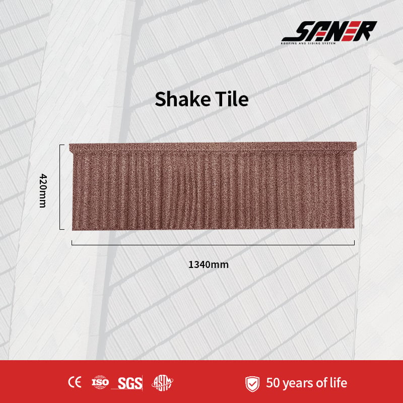 Shake Tile - Wood Style Stone Coated Roofing Tiles for Natural Villa Roof Decoration