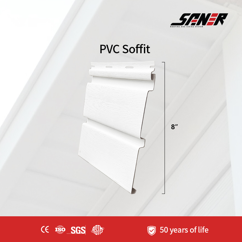 PVC Soffit - Ventilated Ceiling Panels for Roof Eaves and Exterior Building Finishing