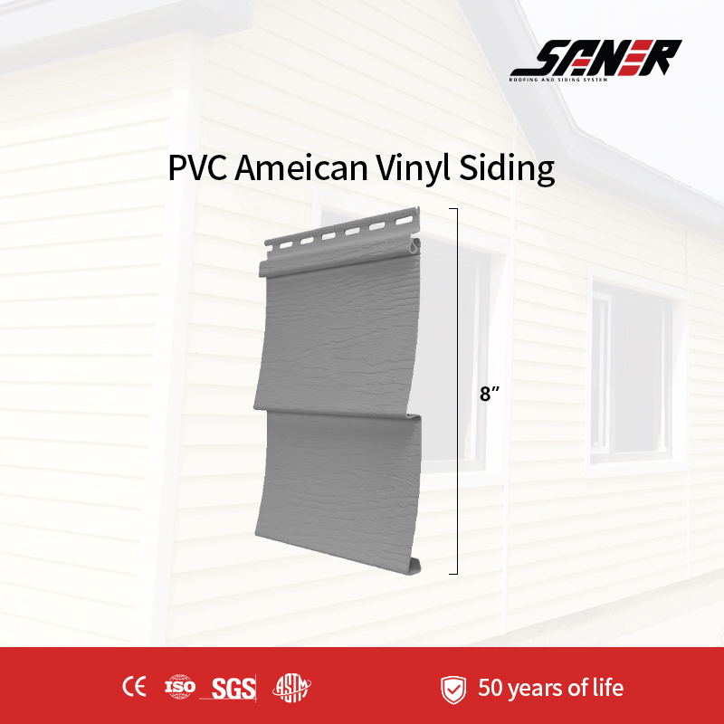 8-inch PVC American-Style Vinyl Siding- Durable Vinyl Wall Panels for North American Home Renovation